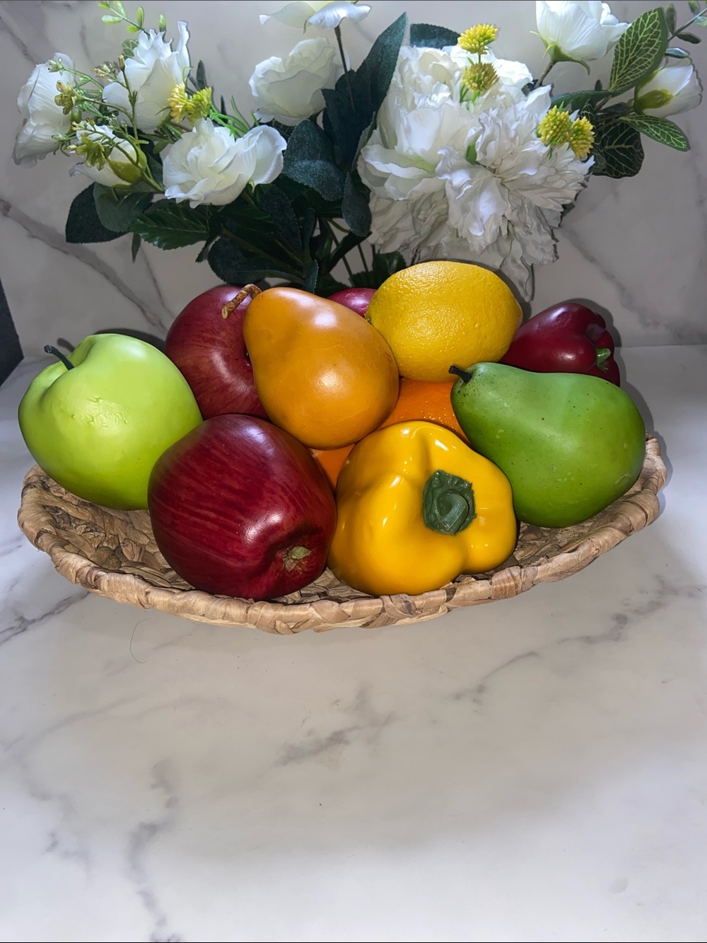 Realistic Decorative Fruit Bowl - Assorted Colors